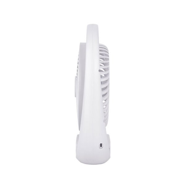 Ventilador Inalambrico Sobremesa Aguila Blanco 5w 3vel Recargable C/luz, Alim.usb Orientable 180º 3asp 30x25x8 CM