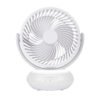 Ventilador Inalambrico Sobremesa Bengali Blanco 5w 3vel Recargable C/luz, Aliment.USB, Fijo Y Rotatorio 3Aspas 27x23x16cm