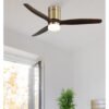 Ventil 20w Dc Aguilon Cuero 3 Aspas Roble 6 Velocidades C/remoto, Reg. Intensidad, Temporizador 30,5x132x132 Cm