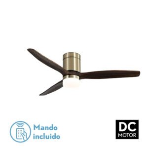 Ventil 20w Dc Aguilon Cuero 3 Aspas Roble 6 Velocidades C/remoto, Reg. Intensidad, Temporizador 30,5x132x132 Cm