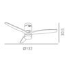 Ventil 20w Dc Aguilon Marron 3 Aspas Roble 6 Velocidades C/remoto, Reg.Intensidad, Temporizador 30,5x132x132 Cm