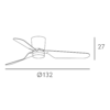 Ventilad 18w Dc Kochi Blanco 3 Aspas Blancas 6 Veloc. 3000k, 4000k, 6000k C/remoto Y Temporizador 132 D 2025