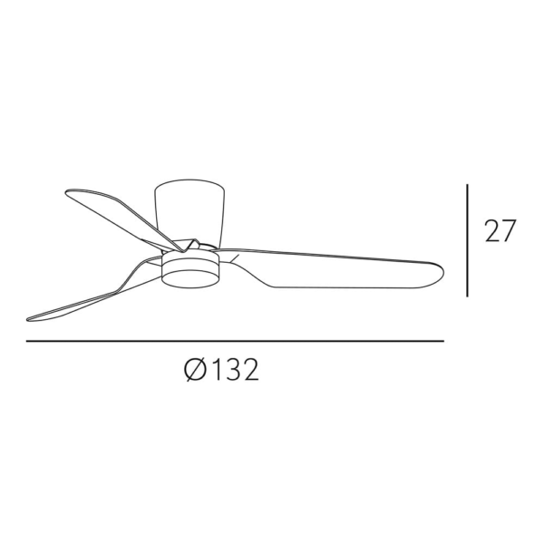 Ventilad 18w Dc Kochi Blanco 3 Aspas Blancas 6 Veloc. 3000k, 4000k, 6000k C/remoto Y Temporizador 132 D 2025