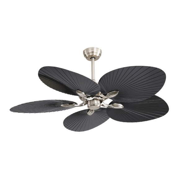 Ventilador  Dc Chaw 24w 2950lm Niquel/negro 5asp.6vel.132d  C/remoto, Memoria Y Temp.3000-4000-6000k