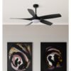 Ventilador DC 24w Galleo Negro 5 Aspas 137d 2400Lm 6 velocidades 3000-4000-6500k C/remoto,memoria Y Temporizador