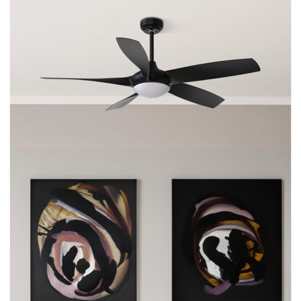 Ventilador DC 24w Galleo Negro 5 Aspas 137d 2400Lm 6 velocidades 3000-4000-6500k C/remoto,memoria Y Temporizador