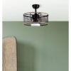 Ventilador Dc 24w Pella Negro/Madera 3 Aspas 50d  2540lm 6 Velocidades  3000-4000-6000k C/remoto, Memoria Y Temporizador