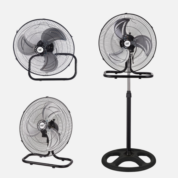 Ventilador 3 En 1 Recio Negro 50 D 3 Vel. 70w  3 Aspas Aluminio En Plata Oscilante