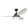 Ventilador 48w Dc Datoo Negro 3 Aspas Blancas  6 Vel. 33/48x122x122cm 3 Color C/remoto,memoria Y Temp.4080lm
