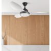 Ventilador 48w Dc Datoo Negro 3 Aspas Blancas  6 Vel. 33/48x122x122cm 3 Color C/remoto,memoria Y Temp.4080lm