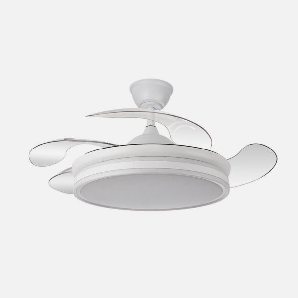 Ventilador Bayomo 59w 6980lm Blanco 4 Aspas Desp. 34,5/42x50/107 D.3 Color. Dc.remoto+Reg.Intensidad