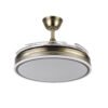 Ventilador Bayomo 59w 6980lm Cuero 4 Aspas Desp. 34,5/42x50/107d.3 Color, Dc.remoto+Reg.Intensidad