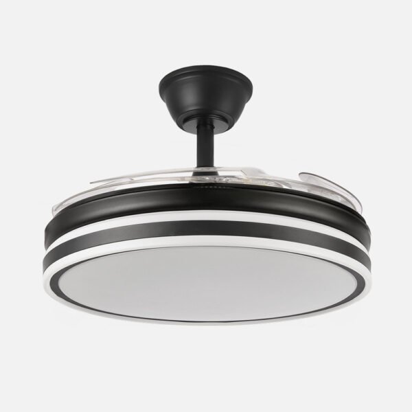 Ventilador Bayomo 59w 6980lm Negro 4 Aspas Desp. 34,5/42x50/107d.3 Color. Motor Dc..remoto+Reg.Intensidad