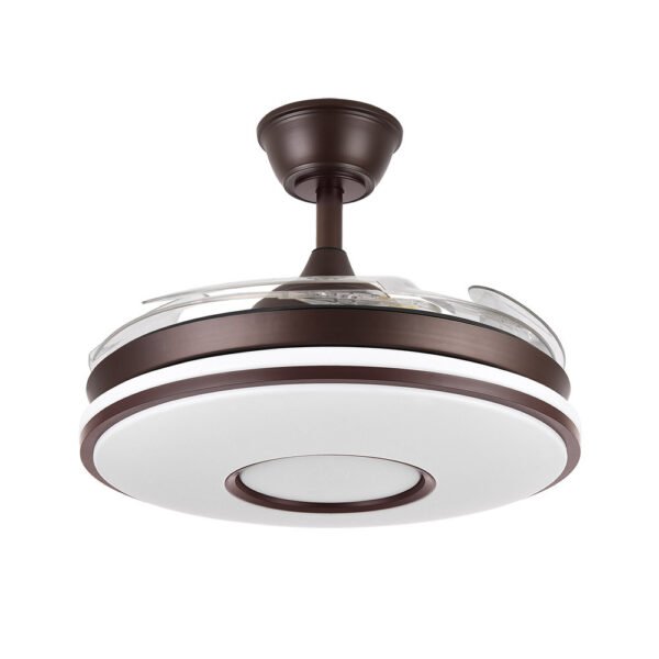 Ventilador Dc Dani 59w 6980lm Marron 4 Aspas desp.106d 3000-4200-6500k Remoto, Reg.intensidad, Memoria Y Temporizador