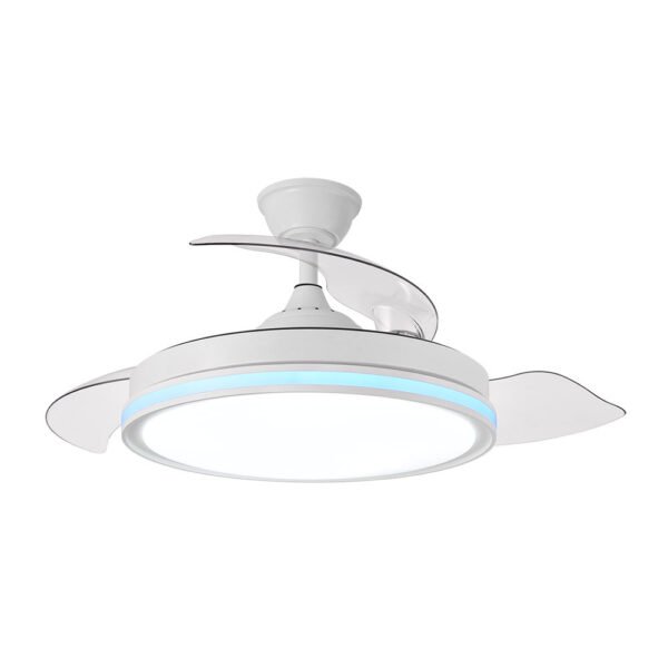 Ventilador Dc 59+7w Cacique Blanco 3asp 107d 6980l 3000-4500-6500k+rgb Remo+r.int+memo+temp