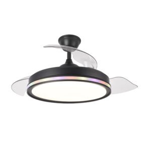 Ventilador Dc 59+7w Cacique Negro 3asp 107d 6980lm 3000-4500-6500k+rgb Remo+r.int+memo+temp
