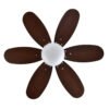 Ventilador Dc Alves 2xe27 Cuero 6 Aspas Rev. Cerezo/nogal 41x85d  C/ Remoto Y Temporizador