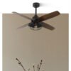 Ventilador Dc Aquilo Negro 1xe27 4Asp Roble 6Veloc C/Remoto Y Temporizador 44,5/57x119,4x119,4 Cm