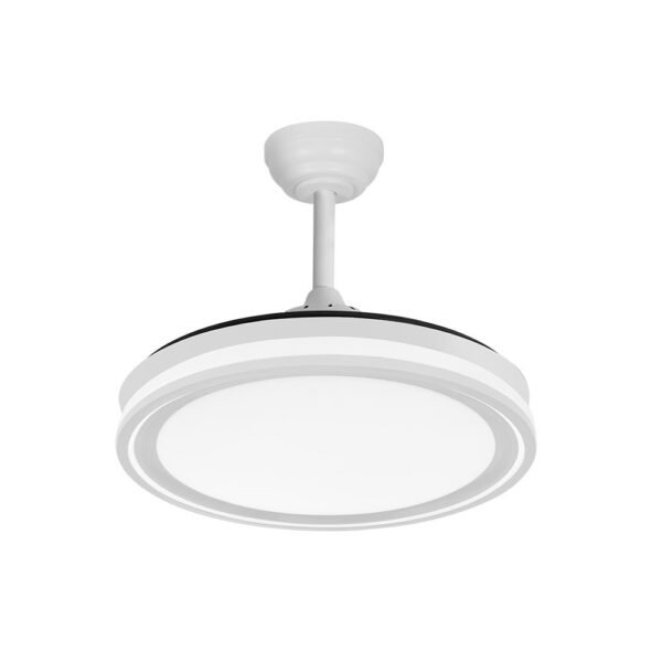 Ventilador Dc Bandido 59w Blanco 4aspas 107d 5900lm 3500-4000-6500k Remoto+Reg.intensidad+memoria+temporizador