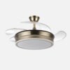 Ventilador Dc Bayomo Cuero 59w 6980lm 91d 4asp.desplegables 3000-4000-6000k Remoto, Regulable Intensidad, Temporizador, Memoria
