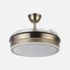 Ventilador Dc Bayomo Cuero 59w 6980lm 91d 4asp.desplegables 3000-4000-6000k Remoto, Regulable Intensidad, Temporizador, Memoria