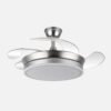 Ventilador Dc Bayomo Niquel 59w 6980lm 91d 4asp.desplegables 3000-4000-6000k Remoto, Regulable Intensidad, Temporizador, Memoria