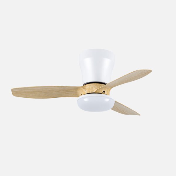 Ventilador Dc Cain 15w 1800lm Blanco/haya 3aspas 62d 300 0k-4200k-6500k Regulable Intensidad+Remoto+temporizador+memoria