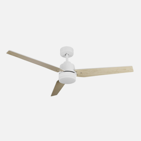 Ventilador Dc Captus 22w Blanco 3aspas Blanco/haya 132d Reg. Intensidad 2180lm 3000k,4000k,6000k Remoto+temporizador+memoria