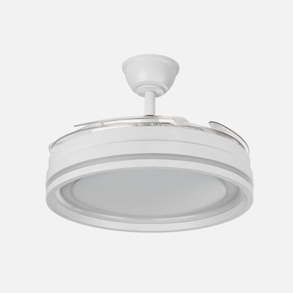 Ventilador Dc Cerrato Blanco 59w 4aspas Desplegables 107d 6980lm 6vel 3000k,4000k,6000k, Remoto+reg.intens.+temporizador+memoria