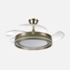 Ventilador Dc Cerrato Cuero 59w 4aspas Desplegables 107d 6980lm 6vel 3000k,4000k,6000k, Remoto+reg.intens+temporizador+memoria
