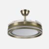 Ventilador Dc Cerrato Cuero 59w 4aspas Desplegables 107d 6980lm 6vel 3000k,4000k,6000k, Remoto+reg.intens+temporizador+memoria