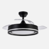 Ventilador Dc Cerrato Negro 72w 3aspas Desplegables 107d 7200lm 6vel 3000k,4000k,6000k, Remoto+temporizador+memoria
