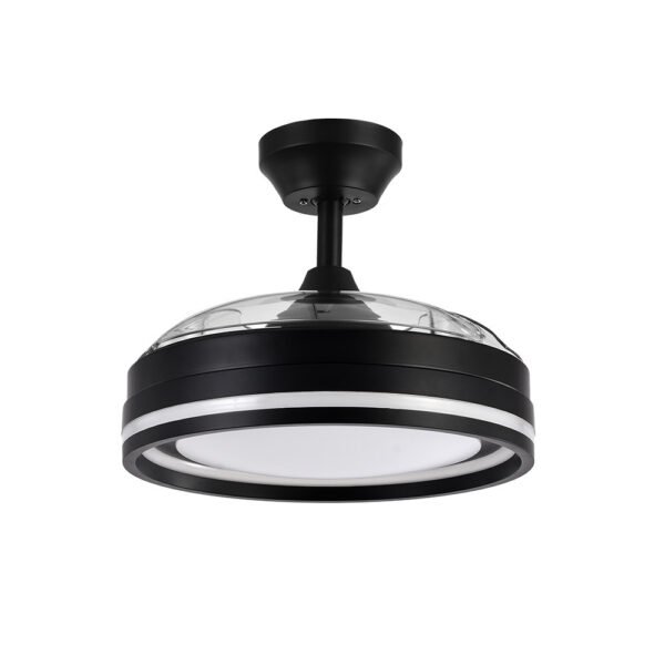 Ventilador Dc Cerrato Negro 72w 3aspas Desplegables 107d 7200lm 6vel 3000k,4000k,6000k, Remoto+temporizador+memoria