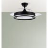 Ventilador Dc Cerrato Negro 72w 3aspas Desplegables 107d 7200lm 6vel 3000k,4000k,6000k, Remoto+temporizador+memoria