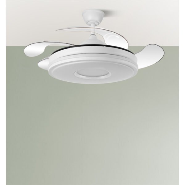 Ventilador Dc Dani 59w 6980lm Blanco 4aspas 6velocidades 106d 3000-4200-6500k Remoto+Reg.Intensidad+memoria+temporizador 24