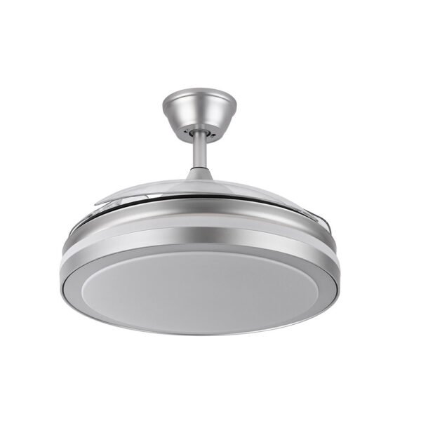 Ventilador Dc Esparta Plus 59w 6980lm Plata 107d 3aspas Desp.3000-4000-6000k Remoto+ reg.intensidad+Temporizador+ Memoria