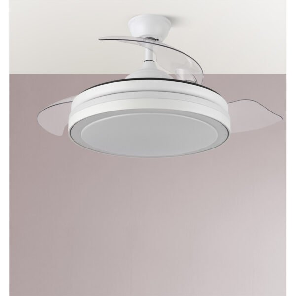 Ventilador Dc Esparta Plus 59w 6980lm Blanco 3 Aspas Desp. 107d 3 Colores C/Remoto+ Reg.intensidad+Temporizador+ Memoria