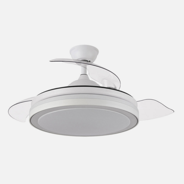 Ventilador Dc Esparta Plus 59w 6980lm Blanco 3 Aspas Desp. 107d 3 Colores C/Remoto+ Reg.intensidad+Temporizador+ Memoria