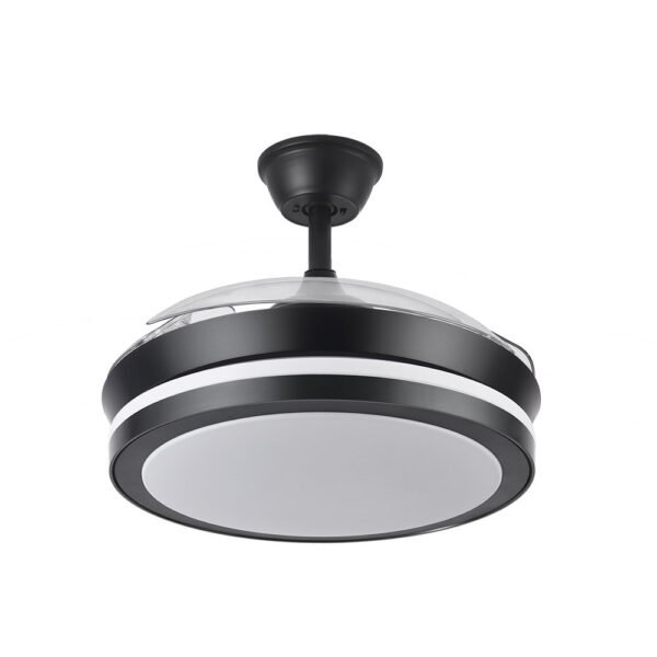 Ventilador Dc Esparta Negro  Mini 59w 6980lm 91d 3asp.d Esp.3000-4000-6000k Remoto+tempor+memori