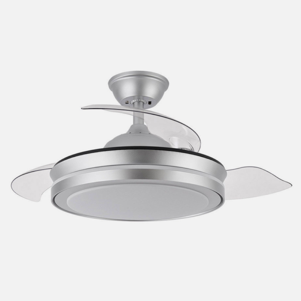 Ventilador Dc Esparta Mini Plata 59w 6980lm 91d 3asp.d Esp.3000-4000-6000k Remoto+tempor+memori