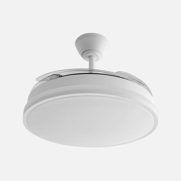 Ventilador Dc Guerrero 59w Blanco 4asp 107d 6980lm 3000-4000-6000k Remoto,reg.intensidad,temporizador,memoria
