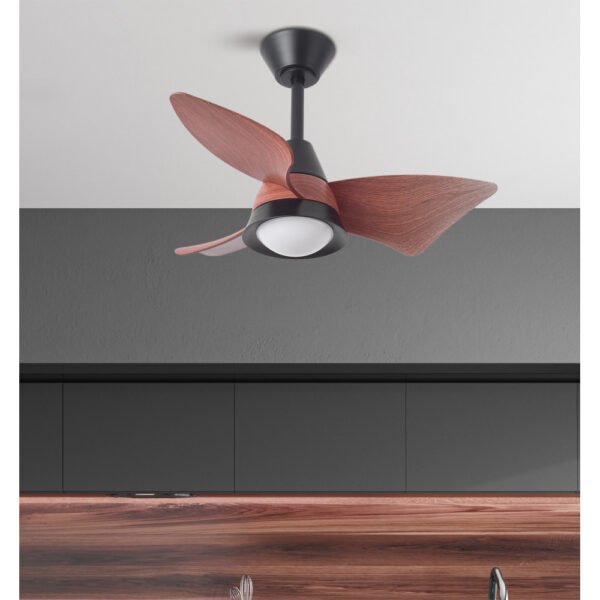 Ventilador Dc Jaguar 30w 3000lm Negro/roble 96d 3aspas 6vel 3000-4500-6500k Remoto+reg.intensidad+memoria+temporizador