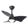 Ventilador Dc Jaguar 30w 3000lm Negro 96d 3aspas 6vel 3000-4500-6500k Remoto+reg.intensidad+memoria+temporizador