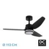 Ventilador Dc Jarama 20w Negro 3asp.6velocidades 3000-4000-6500k 2350lm Remoto,memoria,temperatura 112d