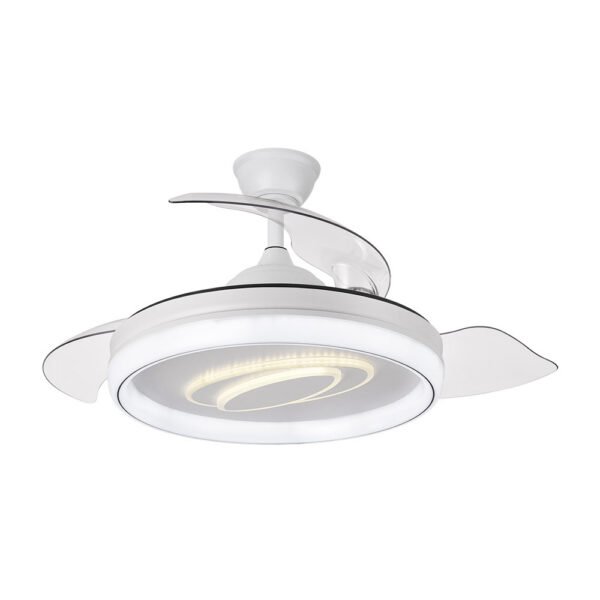 Ventilador Dc Maracana 57w Blanco 3asp.107d 5980lm 3000-4500-6500k Reg.intensidad+remoto+memoria+temporizador