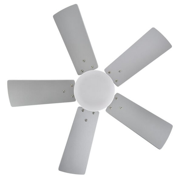 Ventilador Dc Marta 36w Niquel 5 Aspas Rev. Haya/plata  41x76d 3060lm C/ Remoto, Memoria Y Temporizador 3000k,4000k,6000k