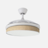 Ventilador Dc Moda 72w Blanco/cañizo Claro 108d 3aspas 7200lm 3000k,4000k,6000k Remoto+memoria+temporizador