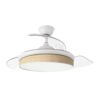 Ventilador Dc Moda 72w Blanco/cañizo Claro 91d 3aspas 7200lm 3000-4000-6000k Remoto+ Memoria+ Temporizador