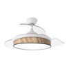 Ventilador Dc Moda 72w Blanco/cañizo Oscuro 108d 3aspas 7200lm 3000k,4000k,6000k Remoto+memoria+temporizador