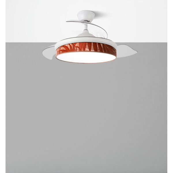 Ventilador Dc Moda 72w Blanco/hoja Caldera 108d 3aspas 7200lm 3000k,4000k,6000k Remoto+memoria+temporizador
